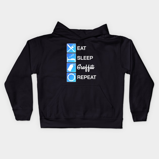 Graffiti Sprayer Eat Sleep Spray Repeat Icon Gift Kids Hoodie by bigD